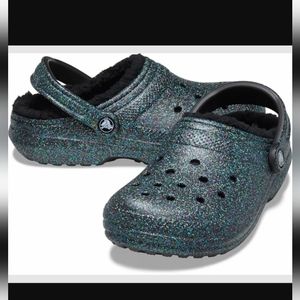 Fleece Lined Glitter Crocs